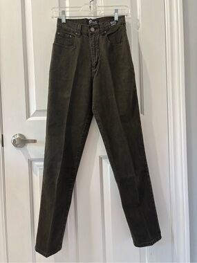 Vintage Versace Jeans Couture High Waisted Denim Pants Olive Green 27/44